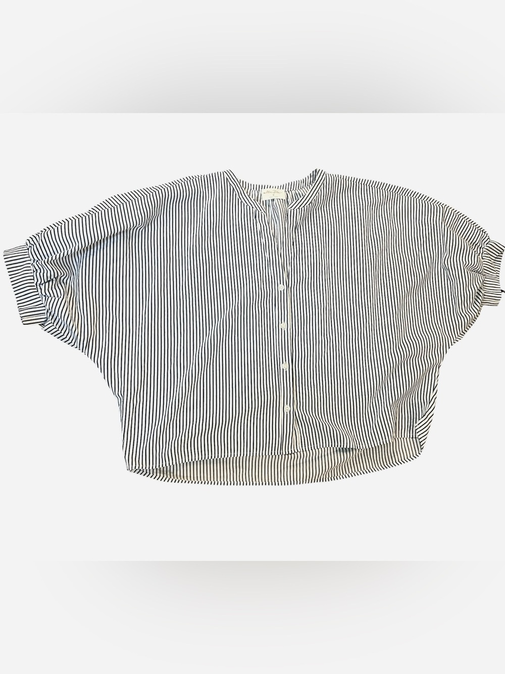 Striped Button-Front Women's Shirt - Blue & White